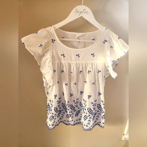 Gap, Small, white and blue blouse